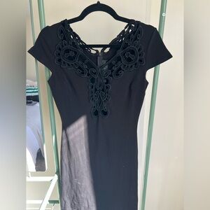 Dress the Population Black Mini Dress with Lace Detail